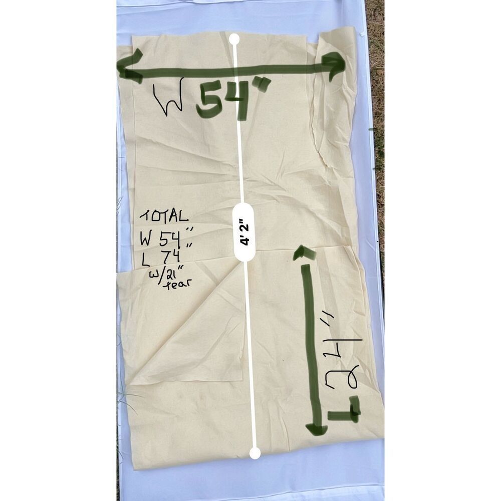 Felt Fabric | Off White Ivory Beige | 54" by 74" with small Tear